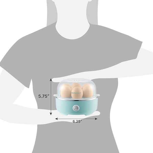 Elite Gourmet EGC115M Easy Egg Cooker Electric 7-Egg Capacity, Soft, Medium, Hard-Boiled Egg Cooker with Auto Shut-Off, Measuring Cup Included, BPA Free, Retro Mint Visit the Elite Gourmet Store - Image 5