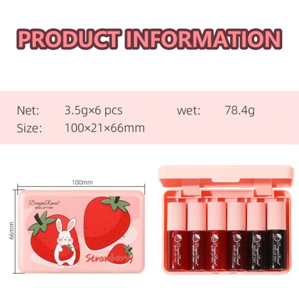 Eakroo 6 Colors Lip Tint Stain Mini Liquid Lipstick, Korean Lip Gloss Moisturizing Natural, Multi-Use Lip and Cheek Tint, Non-Stick Cup, Lightweight, High Pigment, Long-Lasting, Vivid Color - Image 3
