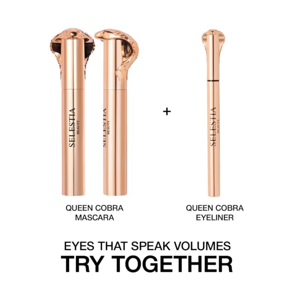 Black Mascara Queen Cobra – Volumizing, Curling, Lengthening – Soft Brush for Smooth Application – Long-Lasting & Weather-Proof – 0.34 fl.oz. - Image 3
