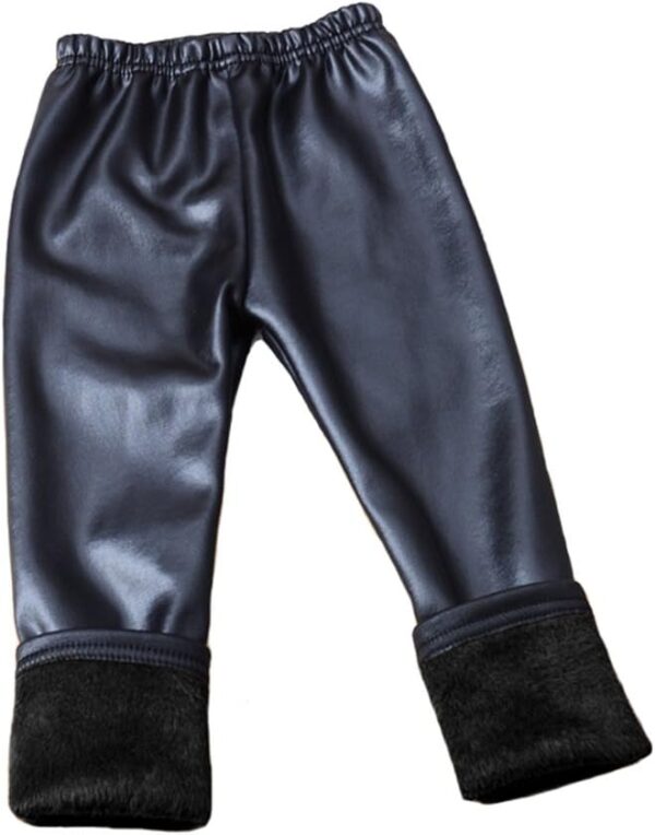 Swtddy Kids Winter Warm Leggings Stretch Girls Faux Leather Fleece Pants Thick Trousers - Image 5