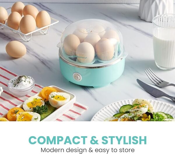 Elite Gourmet EGC115M Easy Egg Cooker Electric 7-Egg Capacity, Soft, Medium, Hard-Boiled Egg Cooker with Auto Shut-Off, Measuring Cup Included, BPA Free, Retro Mint Visit the Elite Gourmet Store - Image 6