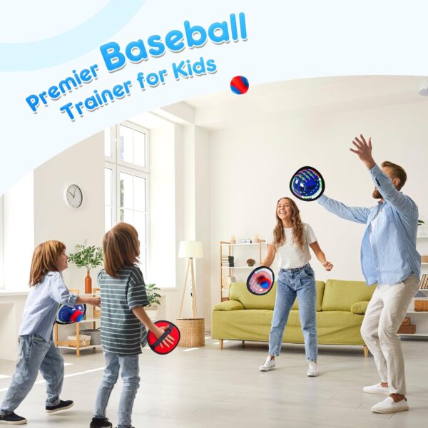 Safe Toss and Catch Ball Set – 0.8oz Soft Ball & Flexible Paddles – Indoor Outdoor Game for Toddlers & Kids – Fun Baseball Toy for Yard Beach Pool for Boys & Girls Ages 2–12 - Image 3