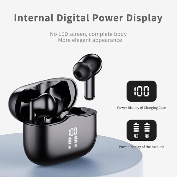 Wireless Earbuds, 2025 Bluetooth 5.4 Headphones in Ear with 4 ENC Noise Cancelling Mic, New Wireless Earphones HiFi Stereo Deep Bass 40H Playtime, LED, In-Ear Bluetooth Ear Buds IP7 Waterproof, USB-C - Image 6