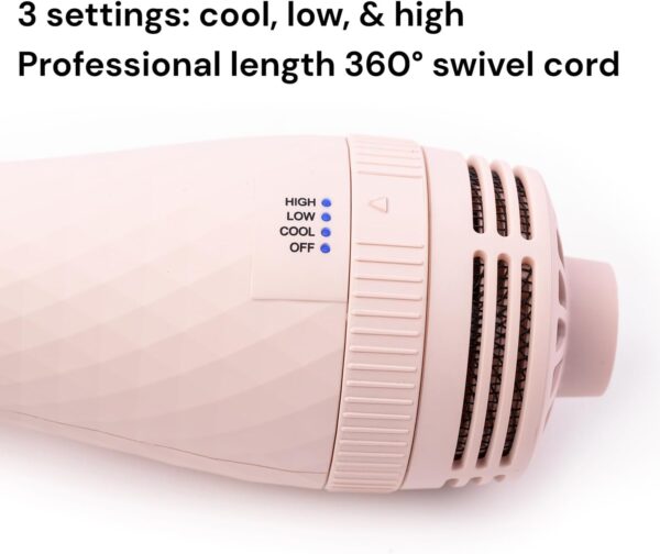 L'ANGE HAIR Le Volume 2-in-1 Titanium Blow Dryer Brush | Hot Air Brush in One with Oval Barrel | Hair Styler for Smooth, Frizz-Free Results for All Hair Types (Blush - 60mm) - Image 5