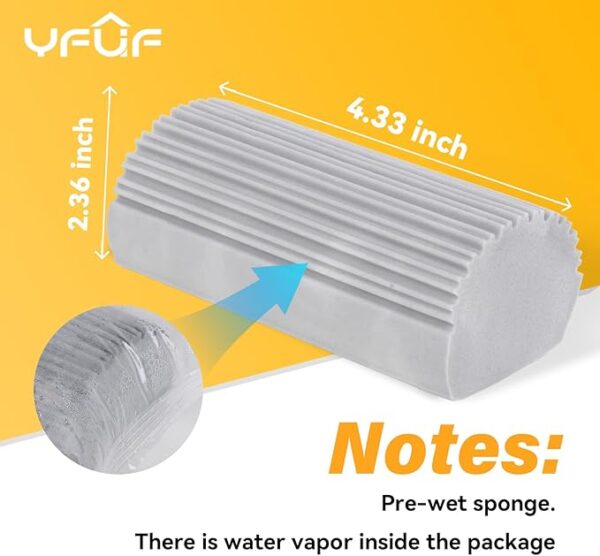 2-Pack Damp Clean Duster Sponge, Magic Sponge Eraser Baseboard Cleaner Tool, Dusters for Cleaning Blinds, Glass, Vents, Railings, Mirrors,Window Track Grooves and Faucets - Image 7