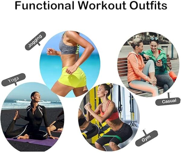 Women Workout Clothes Set 5 PCS Exercise Athletic Outfits Set - Image 4