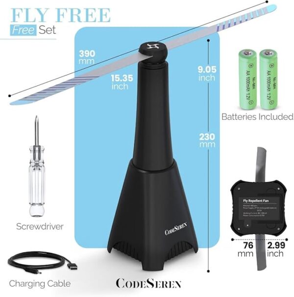 Fly Fans for Tables (4 PCS) - Soundless Fly Swatter Fan for Outdoor Restaurant, Marina, BBQ and Picnic - Image 7