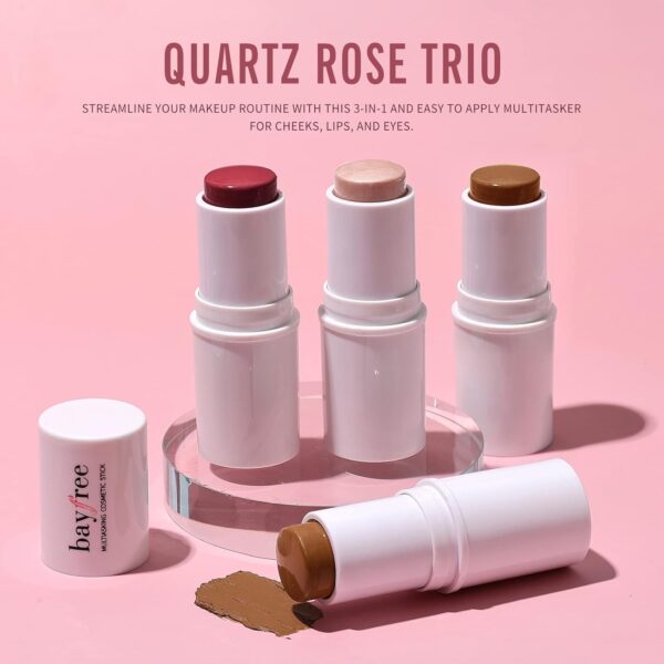 KIMUSE Multi Stick Trio Face Makeup, Cream Blush Stick for Cheeks & Lips, Contour Stick & Highlighter Makeup Sticks for All Skin - Image 2