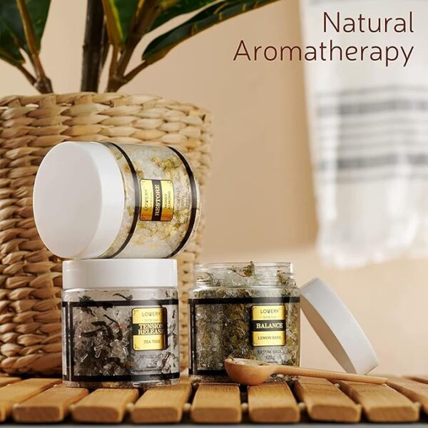 Epsom Bath Salts Gift Set, Relaxing Spa Salt W/Essential Oils, Mothers Day Gifts for Mom, Wife - Lavender, Eucalyptus, Lemon Basil, Coconut, Tea Tree, Honey Almond Salt, Self Care Gifts for Women - Image 7