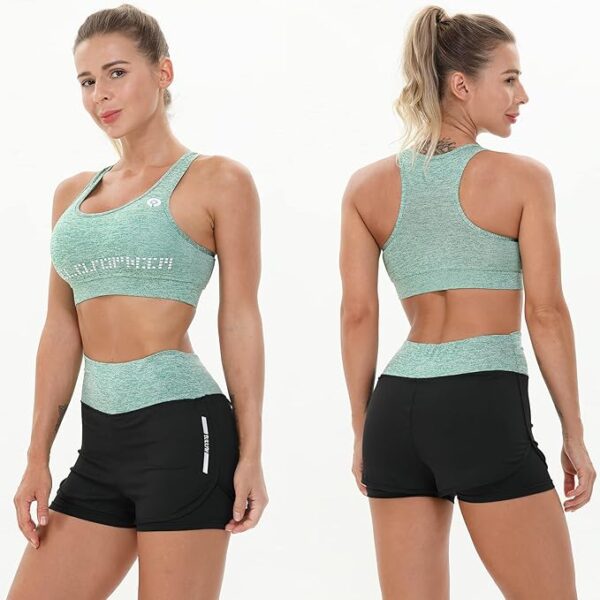 Women Workout Clothes Set 5 PCS Exercise Athletic Outfits Set - Image 6