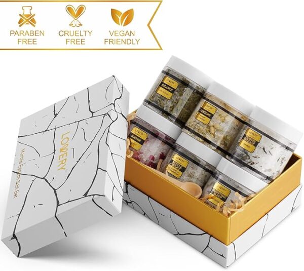 Epsom Bath Salts Gift Set, Relaxing Spa Salt W/Essential Oils, Mothers Day Gifts for Mom, Wife - Lavender, Eucalyptus, Lemon Basil, Coconut, Tea Tree, Honey Almond Salt, Self Care Gifts for Women - Image 4