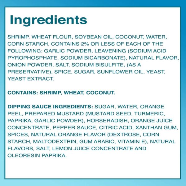 SeaPak Jumbo Coconut Shrimp, Delicious Seafood with Oven Crispy Breading, Includes Orange Marmalade Sauce, Frozen, 10 oz - Image 2