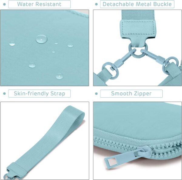 Mini Zip Around Wristlet Wallets for Women Small Portable Dual Pouch Keychain Wristlet Wallet Preppy Things Cute Stuff Gifts for Teen Girls (Icing Blue) - Image 3