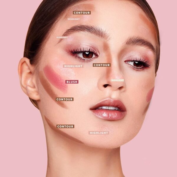 KIMUSE Multi Stick Trio Face Makeup, Cream Blush Stick for Cheeks & Lips, Contour Stick & Highlighter Makeup Sticks for All Skin - Image 3