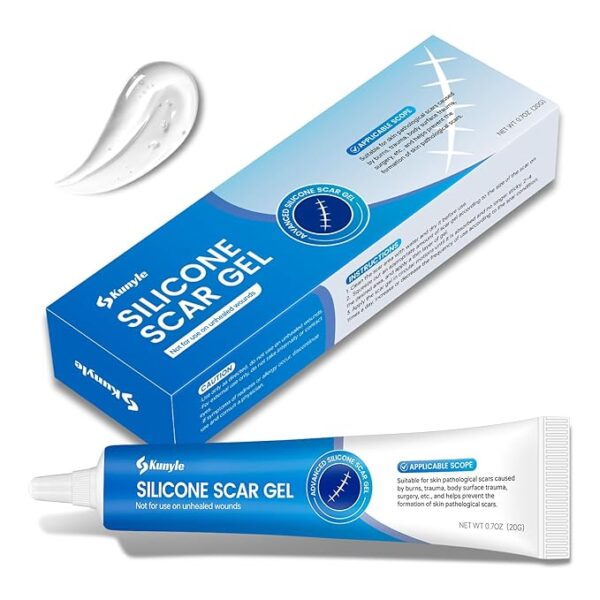 Silicone Scar Gel, Scar Cream, Advanced Scar Gel for Surgical Scars, Stretch Marks, Keloid Bump Removal, Old and New Scars 0.70oz (20g)