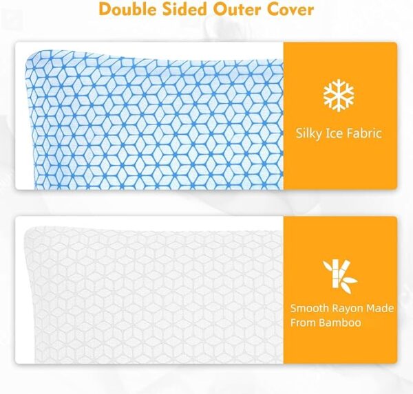 Shredded Memory Foam Pillows King Size Set of 2, Cooling Pillow Firm and Soft Adjustable for Side Back Stomach Sleepers - Image 6