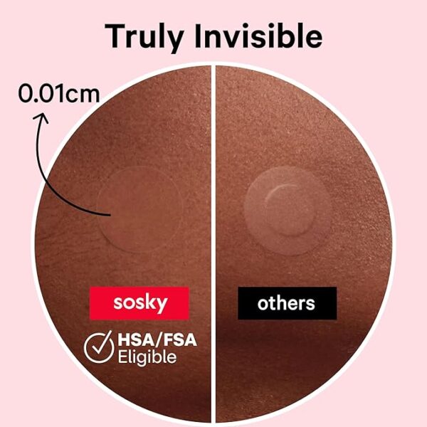 Sosky Pimple Patches for Face, FSA HSA Eligible Invisible Hydrocolloid Acne Patches, Zit Sticker for Face and Skin, Pimple Sticker for Covering Zits, Blemishes with Salicylic Acid 48 Count - Image 6