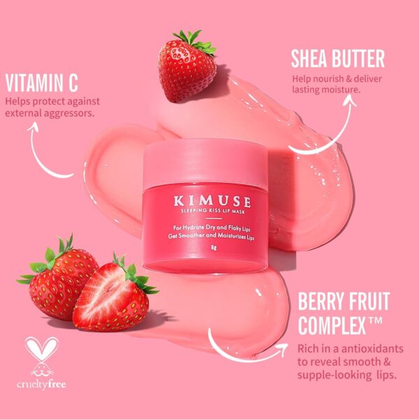 KIMUSE Lip Mask Set, 4PCS Lip Sleeping Mask Overnight Treatment Lip Care Products, Moisturize & Nourish, Cracked Dry Lips, Intense Hydration with Shea Butter (SET) - Image 3