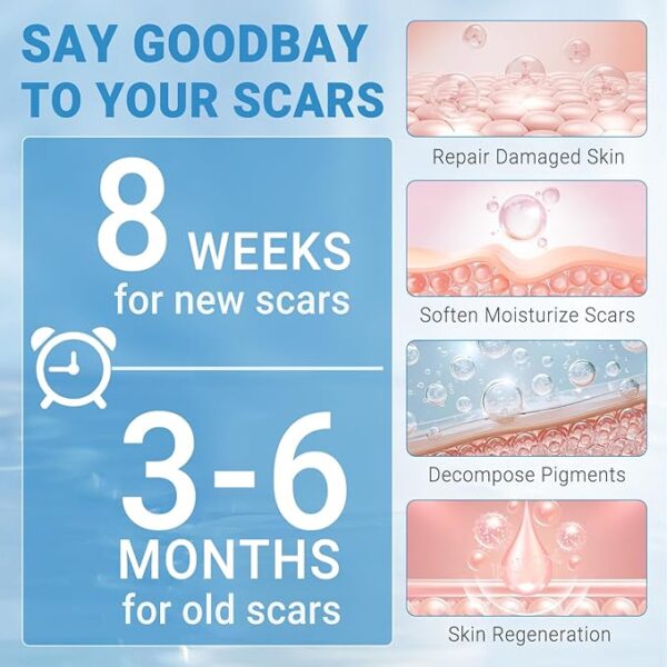 Silicone Scar Gel, Scar Cream, Advanced Scar Gel for Surgical Scars, Stretch Marks, Keloid Bump Removal, Old and New Scars 0.70oz (20g) - Image 2
