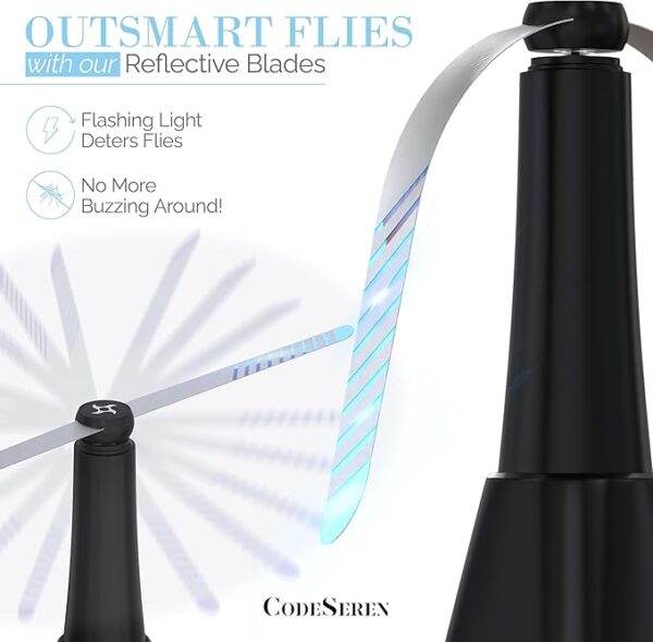 Fly Fans for Tables (4 PCS) - Soundless Fly Swatter Fan for Outdoor Restaurant, Marina, BBQ and Picnic - Image 6