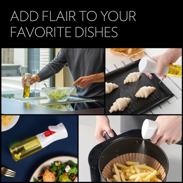 FLAIROSOL OLIVIA. The Original Advanced Oil Sprayer for Cooking, Salads, BBQs and More, Continuous Spray with Portion Control, Trusted by Chefs. Patented Technology. (Glass Bottle) (Golden Leaves) - Image 3