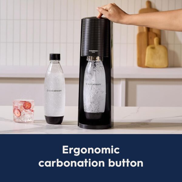 SodaStream - Terra Soda Streaming Machine - STARTER KIT - Sparkling Water Maker with CO2 & Bubly Drop - Eco-Friendly, No Batteries Needed - Black - Image 4