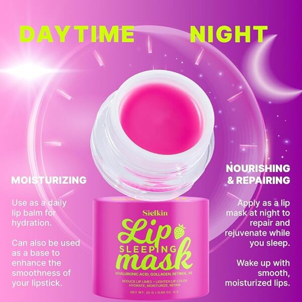Overnight Lip Mask Lip Butter Balm: 24hrs Hydrating Repair Treatment Lip Sleeping Mask - Hyaluronic Acid/Shea Cocoa Seed Butter/Beeswax/Vitamins for Chapped Dry Lips Care/Moisturizer - Fade Lip Lines - Image 6