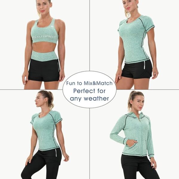 Women Workout Clothes Set 5 PCS Exercise Athletic Outfits Set - Image 5