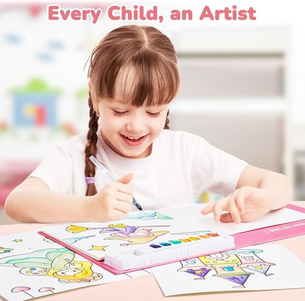 JoyCat Paint with Water Coloring Books for Toddlers, Watercolor Painting Sets for Kids Ages 3-5 4-8, Arts and Crafts Drawing Activities Toy Birthday Gift for Boys Girls (Unicorn) - Image 9