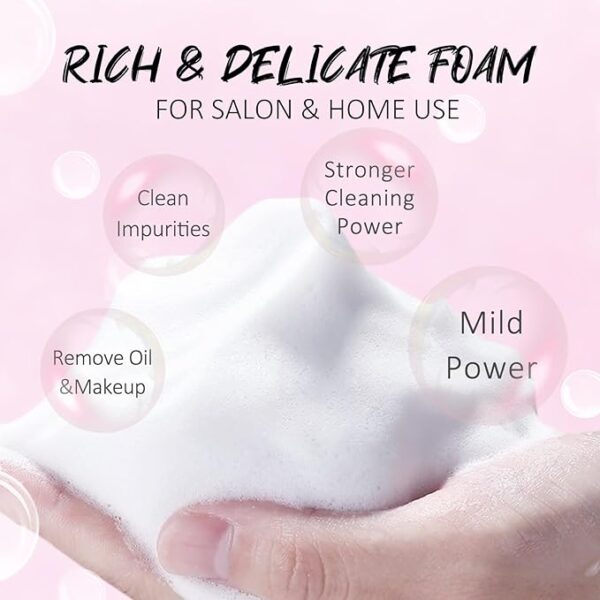 EMEDA Lash Shampoo Kit 2.02 fl oz Lash Cleaning Kit with Rechargeable Fan Dryer/Brush/Rinse Bottle, Oil-free Cleanser Wash for Extensions & Clusters & Natural Eyelashes, Cleaner for Eyelash Care - Image 3
