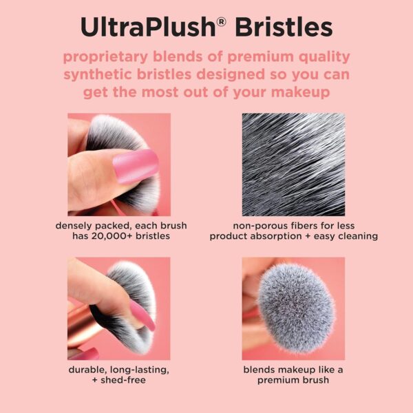 Real Techniques 8 Piece Everyday Eye Essentials Makeup Brush Set, Eye Brushes for Eye Liner, Eyeshadow, Brows, & Lashes, Travel Friendly, Gift Set, Synthetic Bristles, Cruelty-Free & Vegan - Image 5