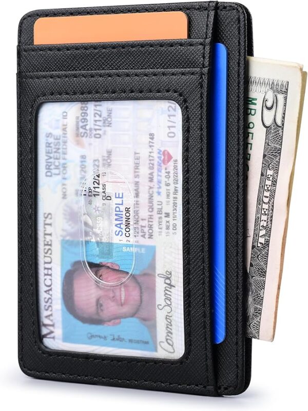 Buffway Slim Minimalist Front Pocket RFID Blocking Leather Wallets for Men and Women - Image 5