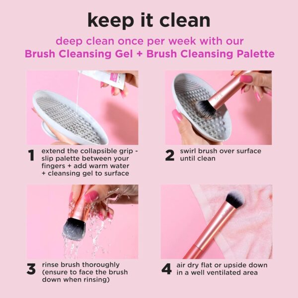 Real Techniques 8 Piece Everyday Eye Essentials Makeup Brush Set, Eye Brushes for Eye Liner, Eyeshadow, Brows, & Lashes, Travel Friendly, Gift Set, Synthetic Bristles, Cruelty-Free & Vegan - Image 4
