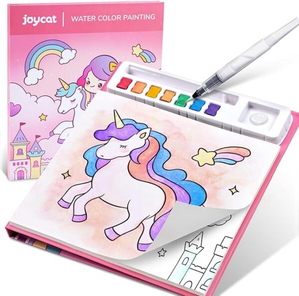 JoyCat Paint with Water Coloring Books for Toddlers, Watercolor Painting Sets for Kids Ages 3-5 4-8, Arts and Crafts Drawing Activities Toy Birthday Gift for Boys Girls (Unicorn)