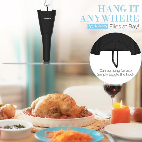 Fly Fans for Tables (4 PCS) - Soundless Fly Swatter Fan for Outdoor Restaurant, Marina, BBQ and Picnic - Image 3