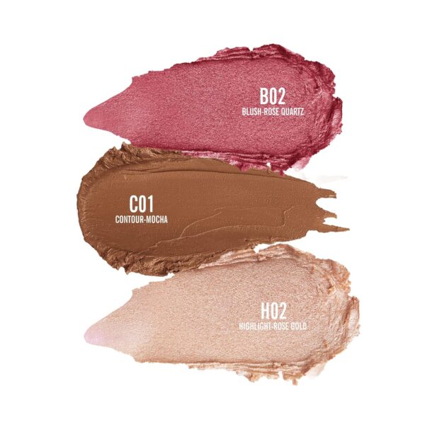 KIMUSE Multi Stick Trio Face Makeup, Cream Blush Stick for Cheeks & Lips, Contour Stick & Highlighter Makeup Sticks for All Skin - Image 7